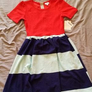 NWT LulaRoe Amelia Colorblock Dress XS